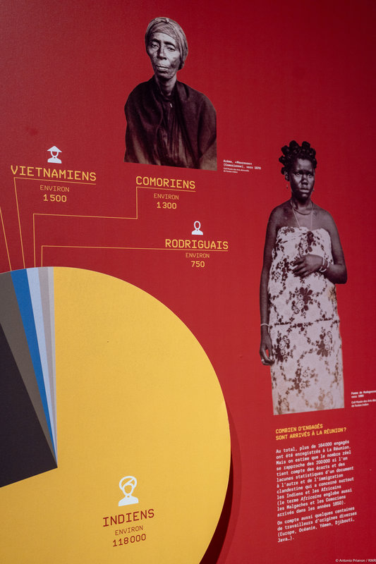 Graphique de répartition par régions d'origine des engagés à La Réunion